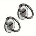 2pcs Phone Metal Finger Ring Buckle for All Mobile Phones - 360° Rotation Back Sticker Holder, Smartphone Accessories with Glitter Design