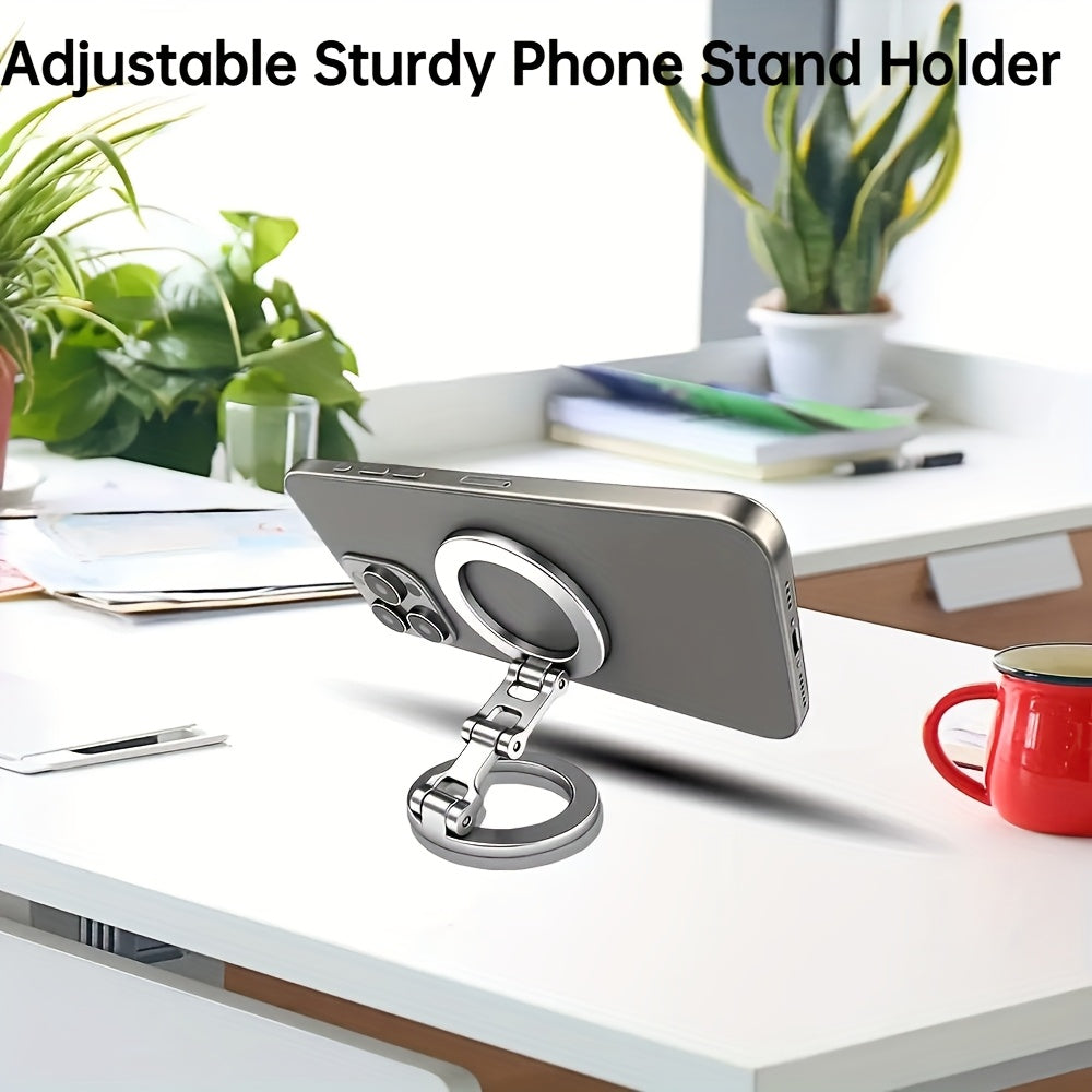 Magnetic Ring Phone Stand for Office And Gym Use, Foldable Dual-Sided Phone Holder with Strong Magnets for Cell Phones