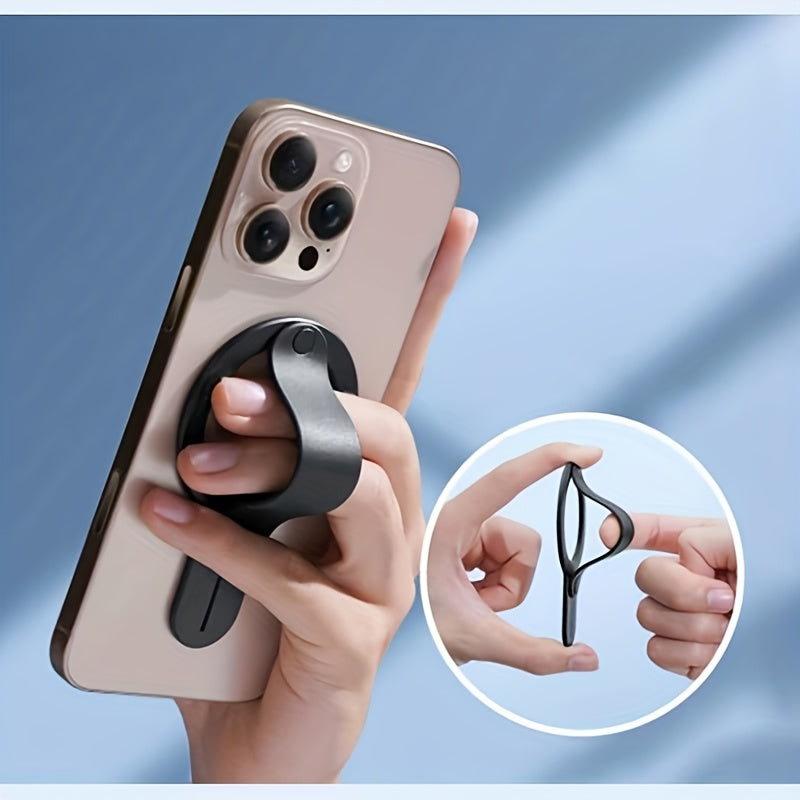 Magnetic detachable ring-shaped phone stand, comfortable finger fit, with magnetic adapter, universal portable anti-drop, compatible with wireless power banks