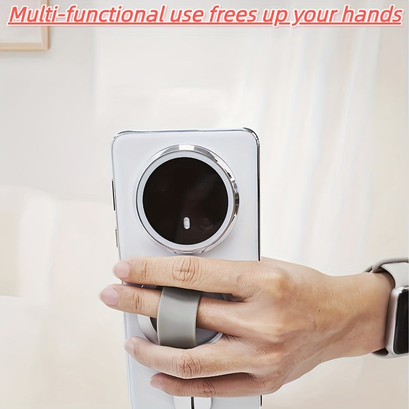 Magnetic detachable ring-shaped phone stand, comfortable finger fit, with magnetic adapter, universal portable anti-drop, compatible with wireless power banks
