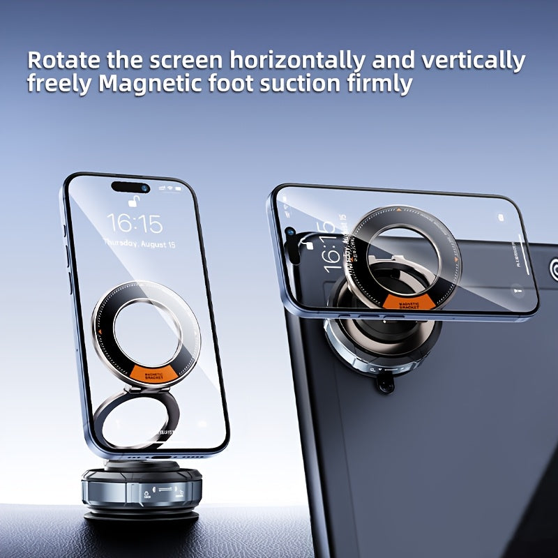 360-Degree Adjustable Vacuum Magnetic Car Phone Holder, Suitable for Cars, Gyms, Mirrors, And Smooth Surfaces