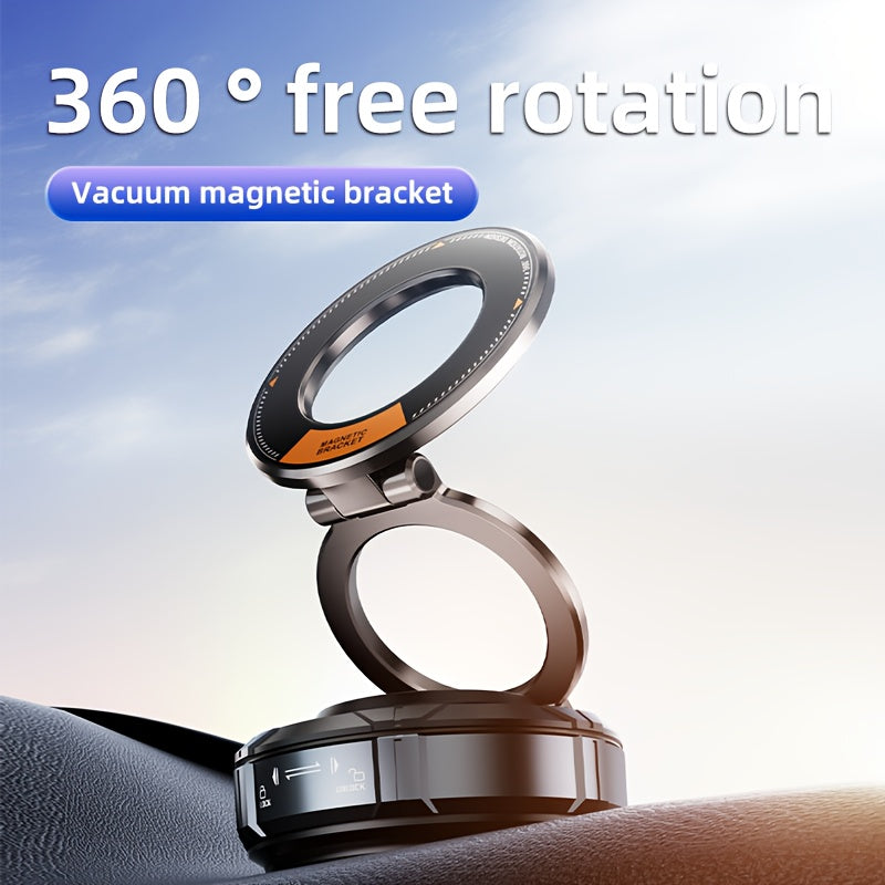 360-Degree Adjustable Vacuum Magnetic Car Phone Holder, Suitable for Cars, Gyms, Mirrors, And Smooth Surfaces