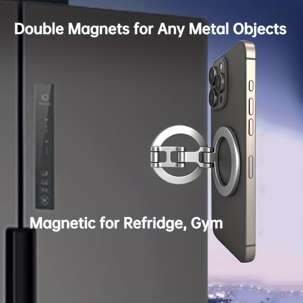 Magnetic Ring Phone Stand for Office And Gym Use, Foldable Dual-Sided Phone Holder with Strong Magnets for Cell Phones