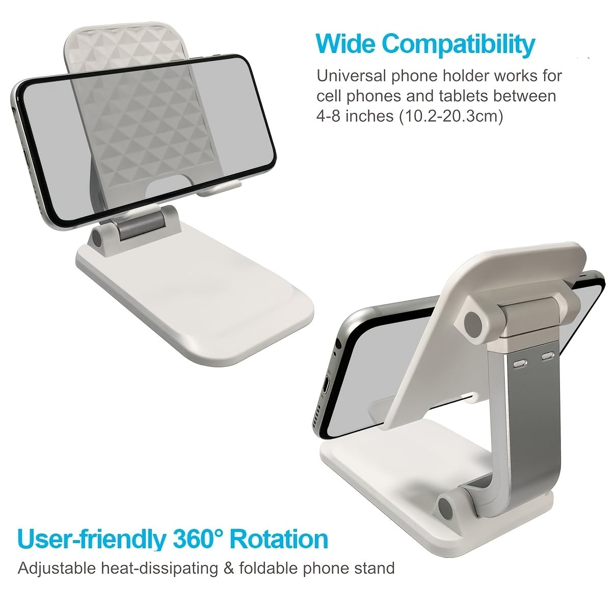 Foldable Cell Phone Stand \u002F Fully Adjustable Phone Holder \u002F Portable Mobile Stand \u002F Office Desk Accessories for iPhone 17 16 15 14 13 Pro Max Air, All Smartphones