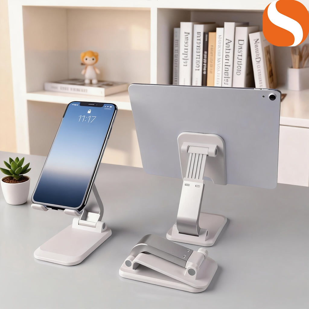 Foldable Cell Phone Stand \u002F Fully Adjustable Phone Holder \u002F Portable Mobile Stand \u002F Office Desk Accessories for iPhone 17 16 15 14 13 Pro Max Air, All Smartphones
