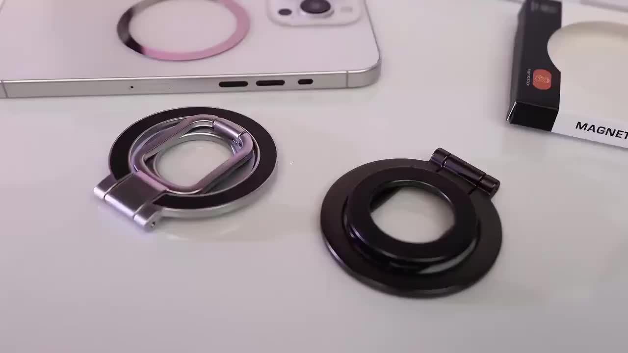 Double Sided Phone Stand Magnetic Phone Ring Holder Kickstand Magnet Grip 360 Degree Rotation Magnet Finger Ring Support Cellphones Foldable Stand