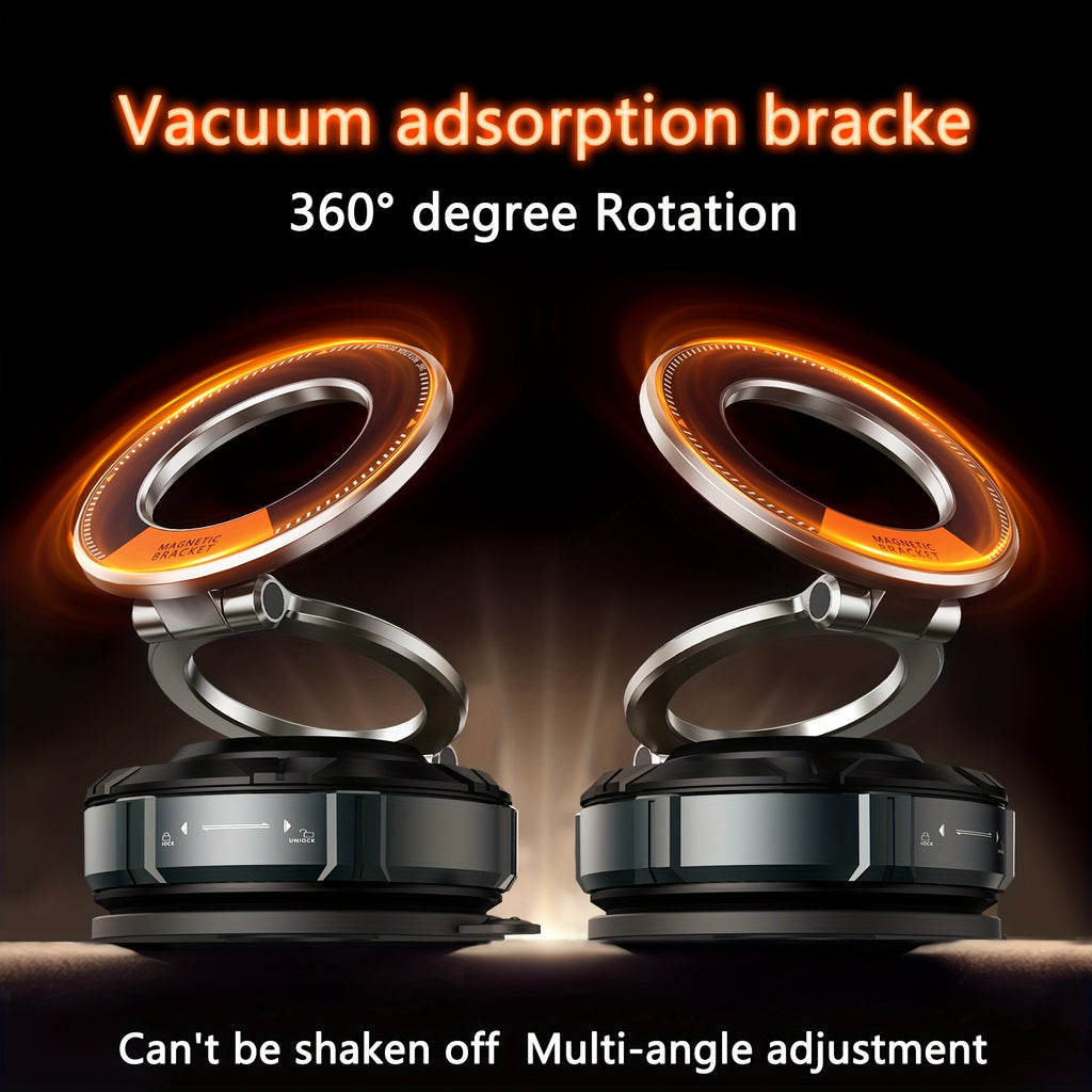 360-Degree Adjustable Vacuum Magnetic Car Phone Holder, Suitable for Cars, Gyms, Mirrors, And Smooth Surfaces