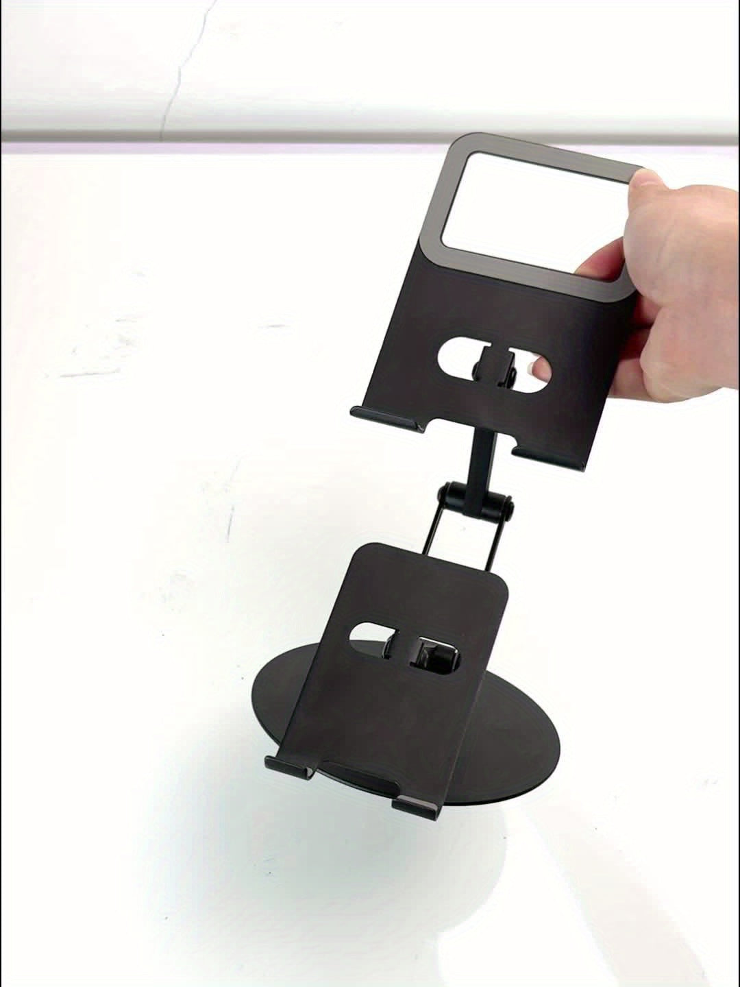 Innovative Dual-Purpose Two-In-One Metal Rotating Stand • Suitable for Both Smartphones And Tablets • Multifunctional Carbon Steel Desktop Organizer