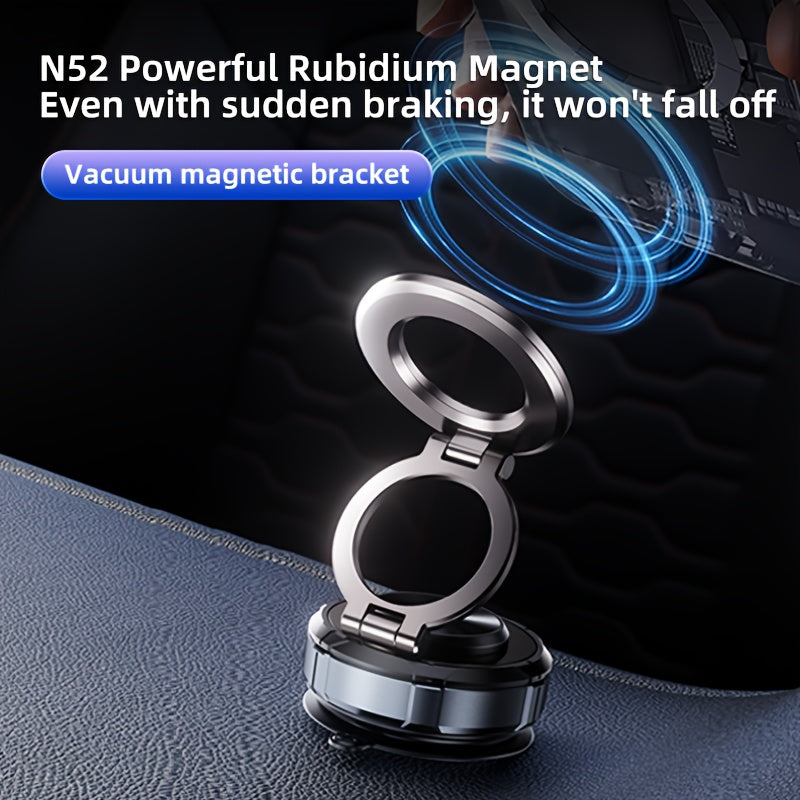 360-Degree Adjustable Vacuum Magnetic Car Phone Holder, Suitable for Cars, Gyms, Mirrors, And Smooth Surfaces