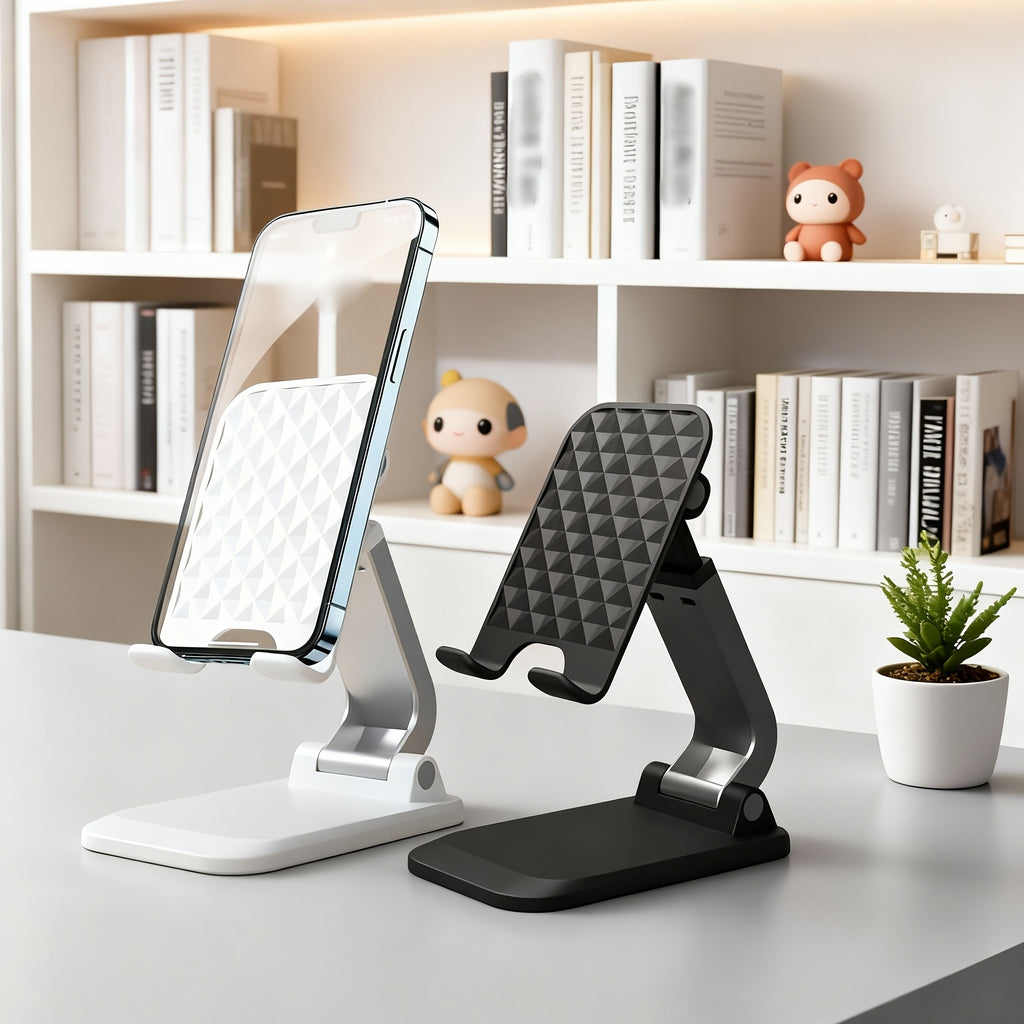 Foldable Cell Phone Stand \u002F Fully Adjustable Phone Holder \u002F Portable Mobile Stand \u002F Office Desk Accessories for iPhone 17 16 15 14 13 Pro Max Air, All Smartphones
