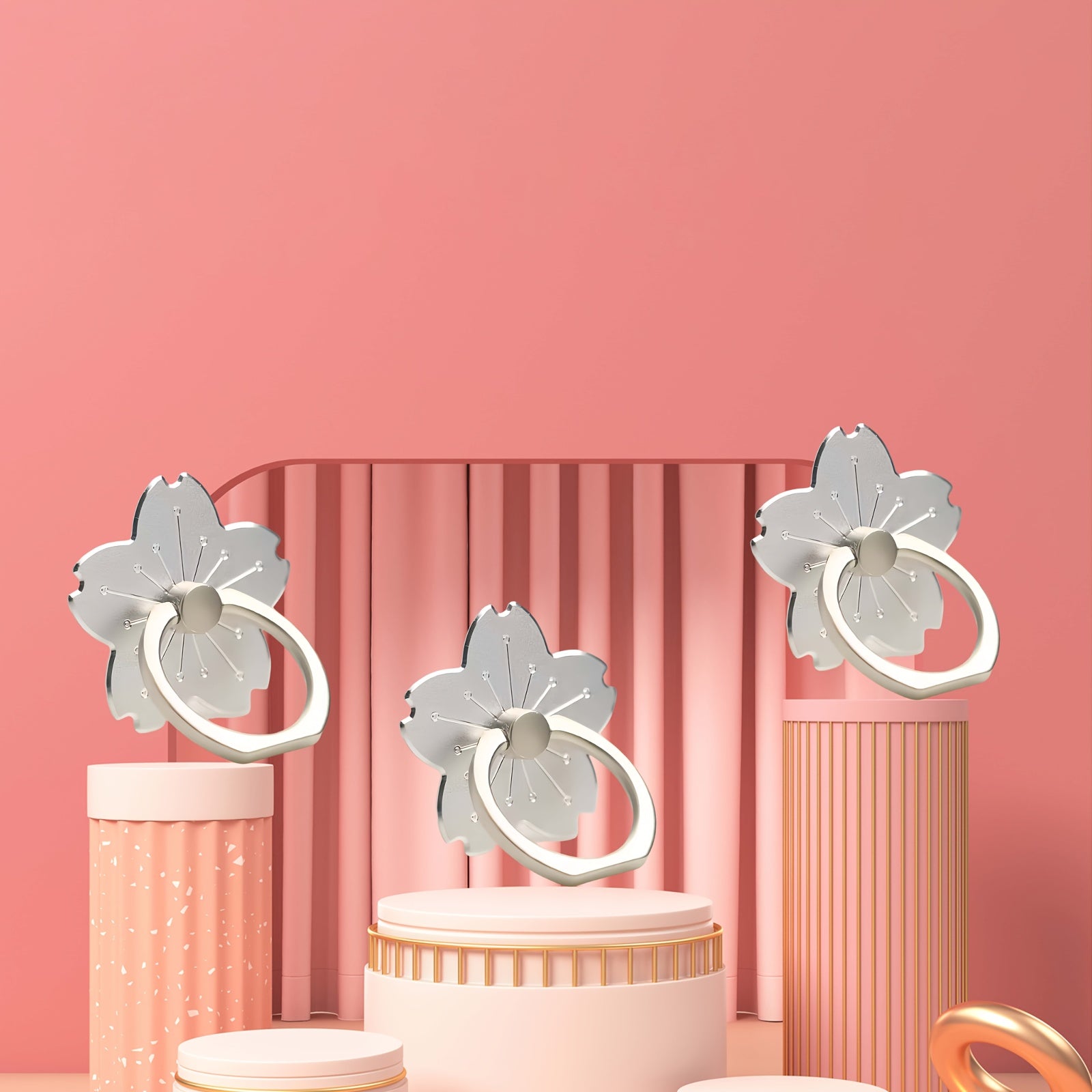 A Single Phone Holder, Designed for Convenience, Featuring a 360-Degree Rotating Ring Buckle That Prevents Drops And Offers a Creative Way to Secure Your Phone