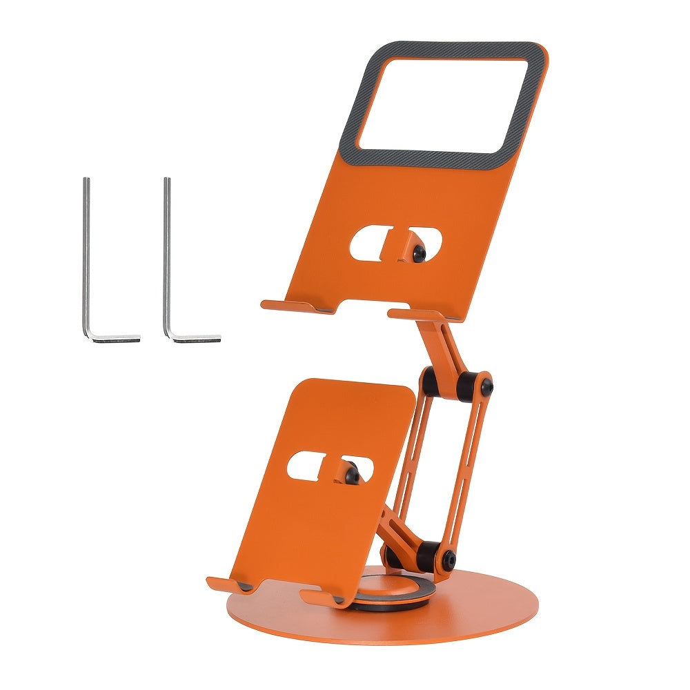 Innovative Dual-Purpose Two-In-One Metal Rotating Stand • Suitable for Both Smartphones And Tablets • Multifunctional Carbon Steel Desktop Organizer